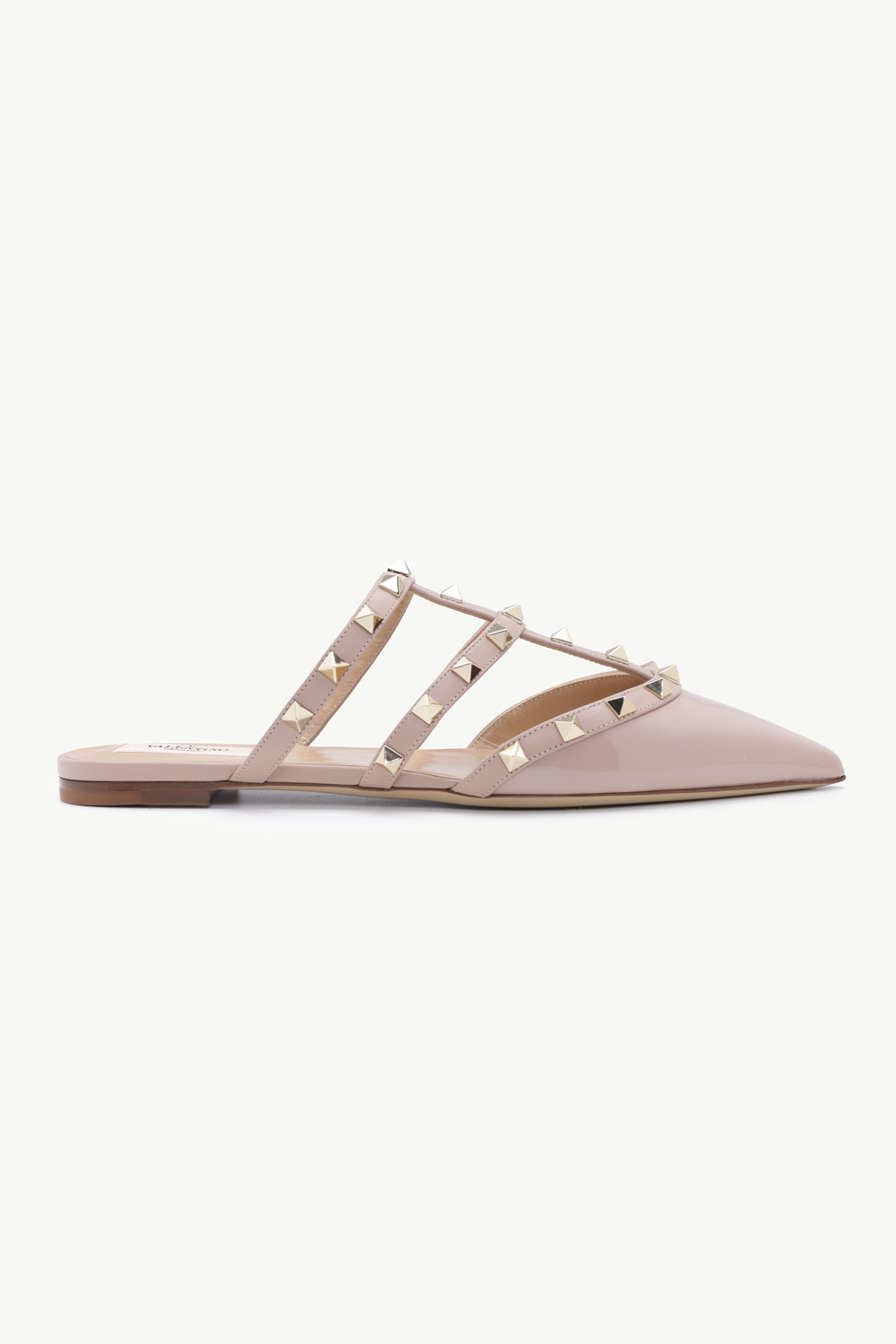 VALENTINO Rockstud Slippers in Nude Poudre Patent 0
