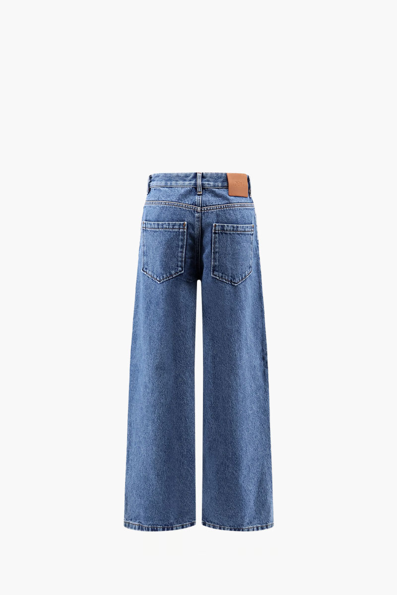 LOEWE Women Anagram Beggy Denim Jeans in Blue Cotton 1
