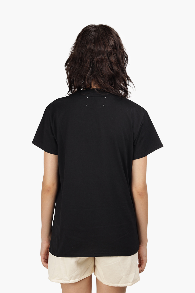 MAISON MARGIELA Women Crewneck T-Shirt in Black with 4 Stitch Moniker on Back 1