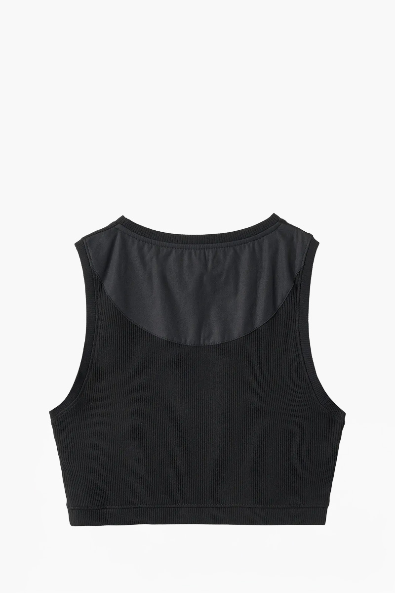 LOEWE Women Anagram Slim Fit Cropped Tank Top in Black Cotton 1