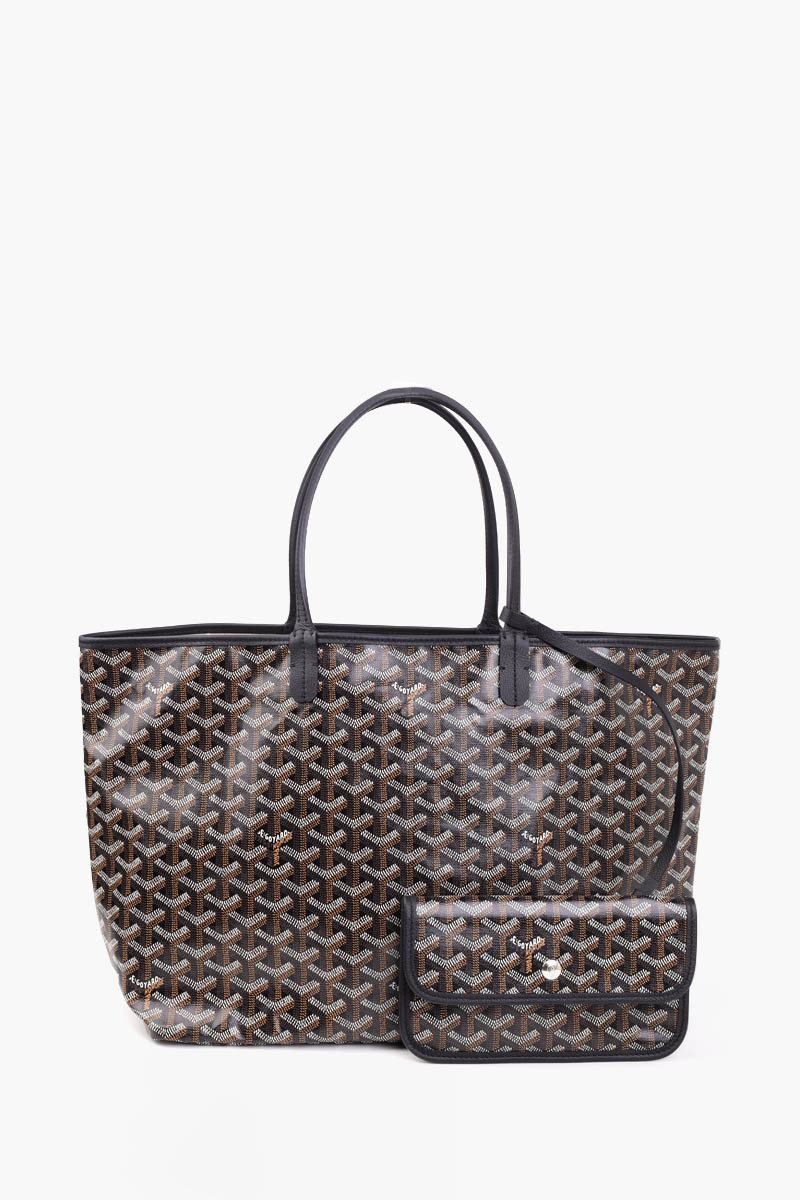 GOYARD Saint Louis PM Tote Bag in Black Goyardine Canvas x Chevroches Calfskin 0