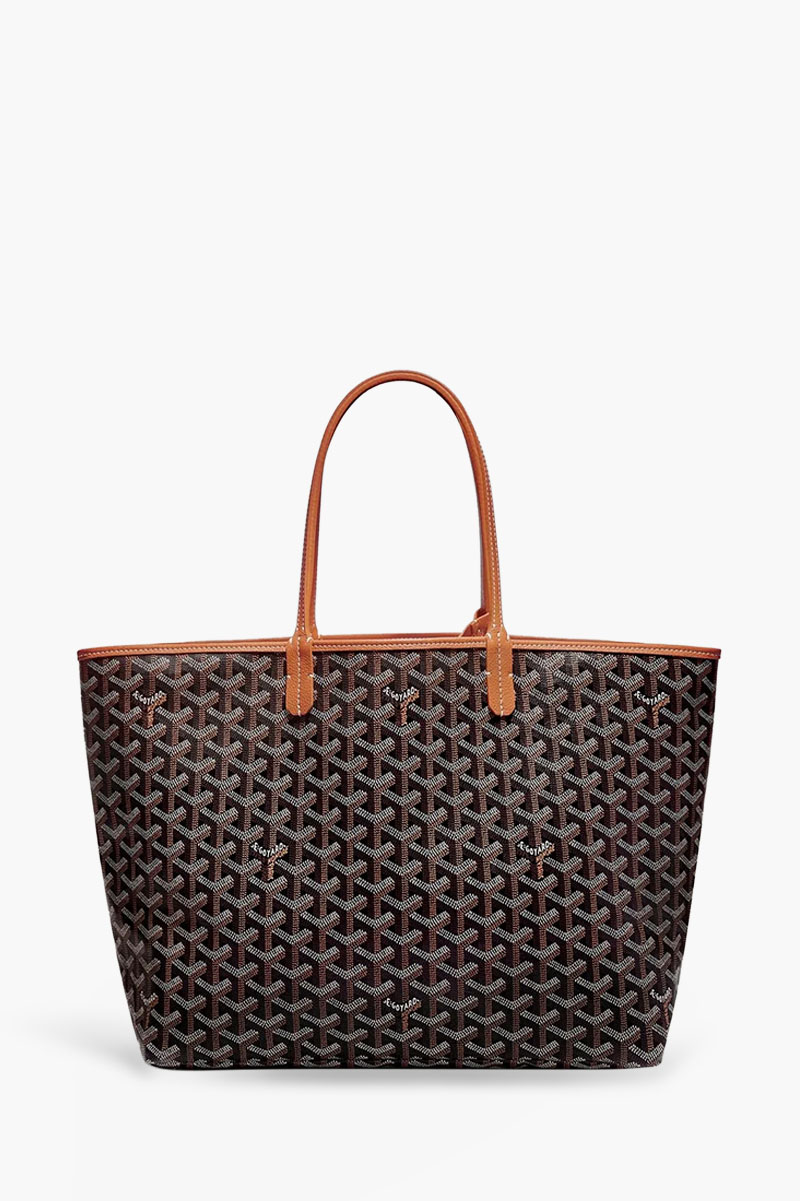 GOYARD Saint Louis PM Tote Bag in Black/Tan Goyardine Canvas x Chevroches Calfskin 1
