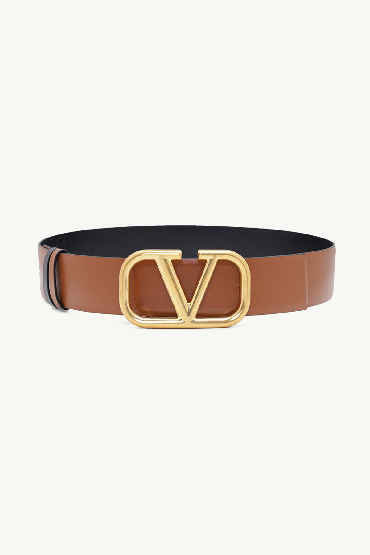 VALENTINO Reversible Belt 4cm in Black/Brown Leather with VLogo Buckle 0