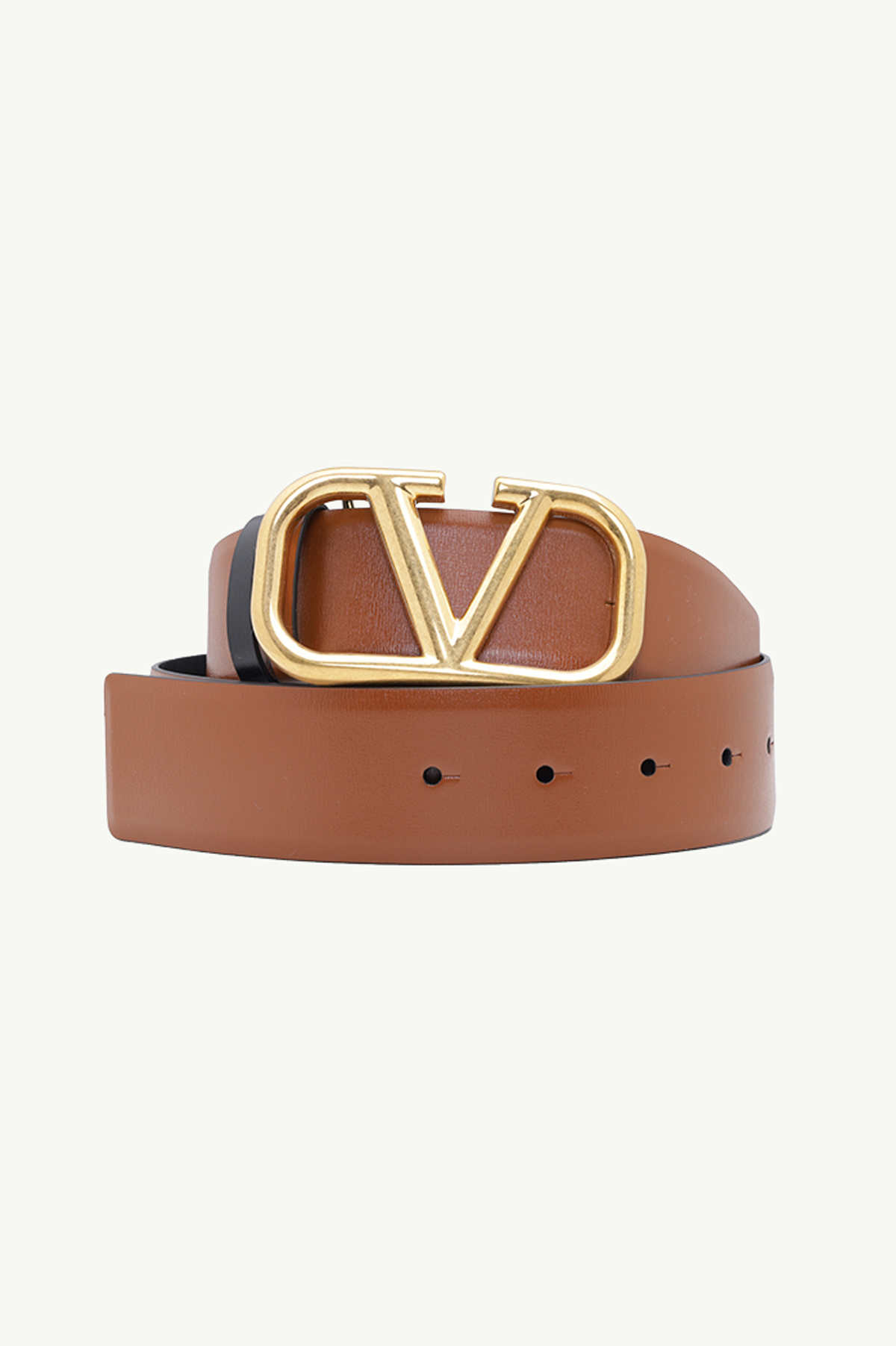 VALENTINO Reversible Belt 4cm in Black/Brown Leather with VLogo Buckle 1