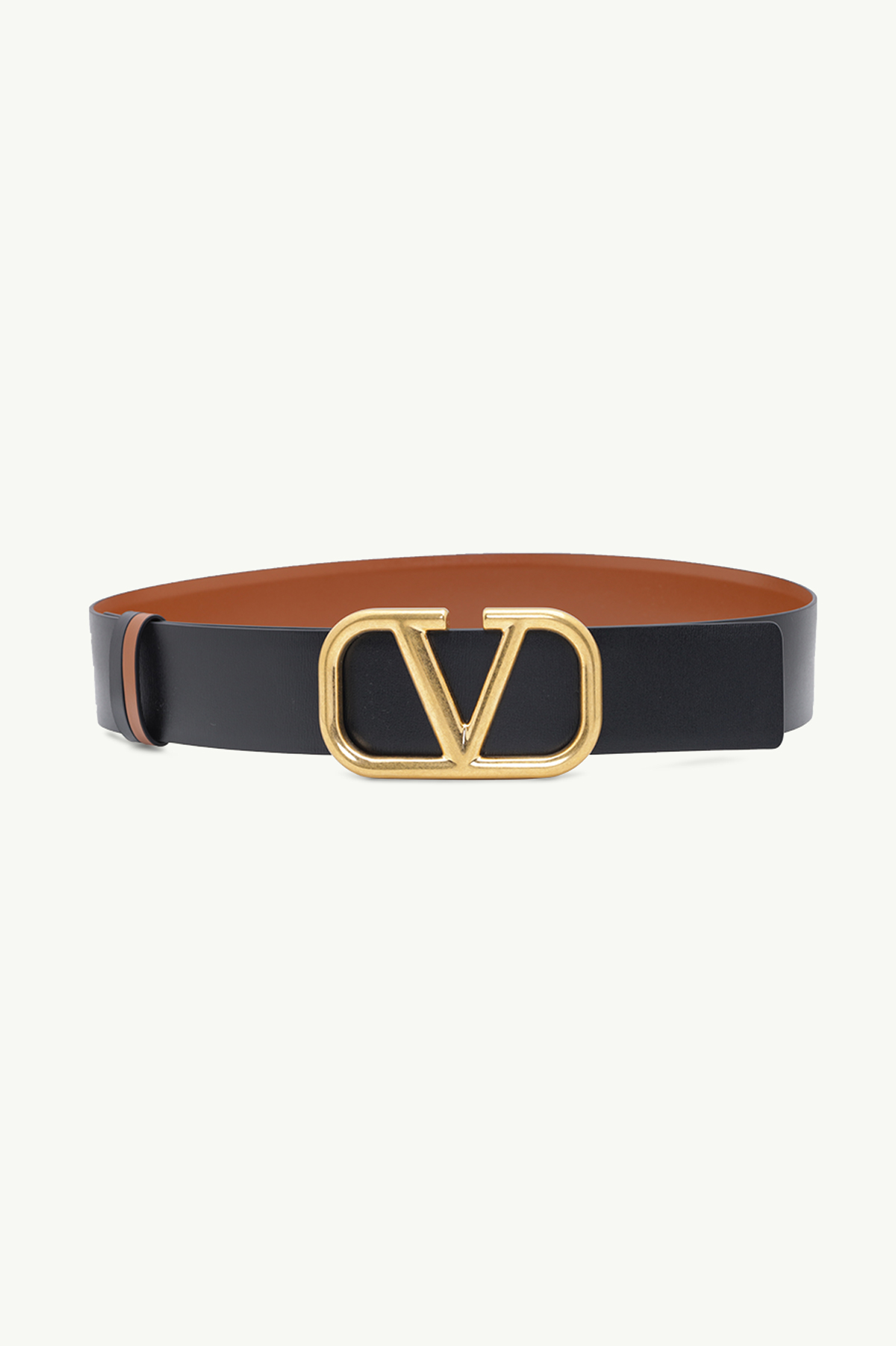 VALENTINO Reversible Belt 4cm in Black/Brown Leather with VLogo Buckle 2