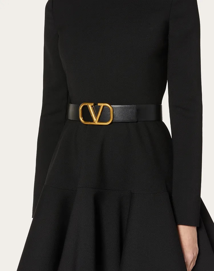 VALENTINO Reversible Belt 4cm in Black/Brown Leather with VLogo Buckle 4