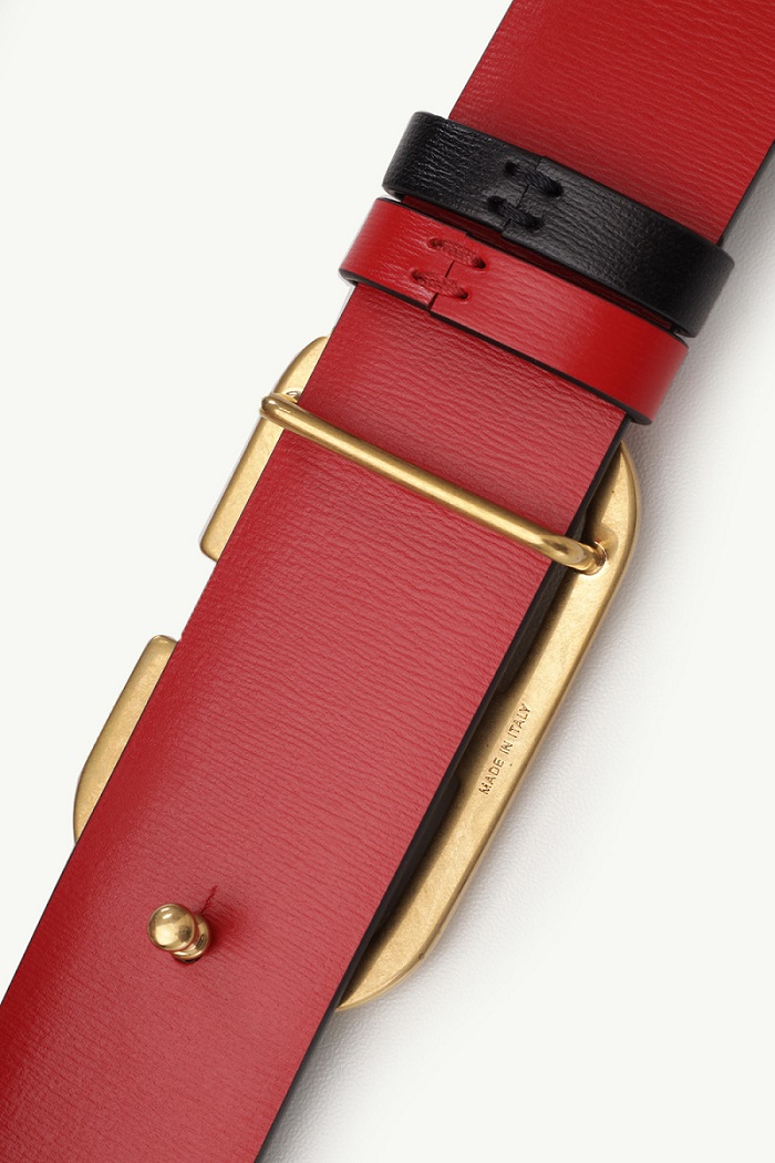 VALENTINO VLogo Signature Reversible Belt 30mm in Black/Pure Red Glossy Calfskin 3