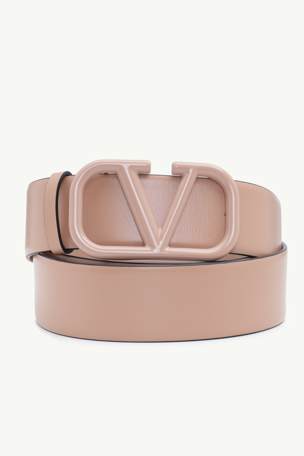 VALENTINO Women VLogo Signature Belt 4cm in All Rose Cannelle Shiny Calfskin 1