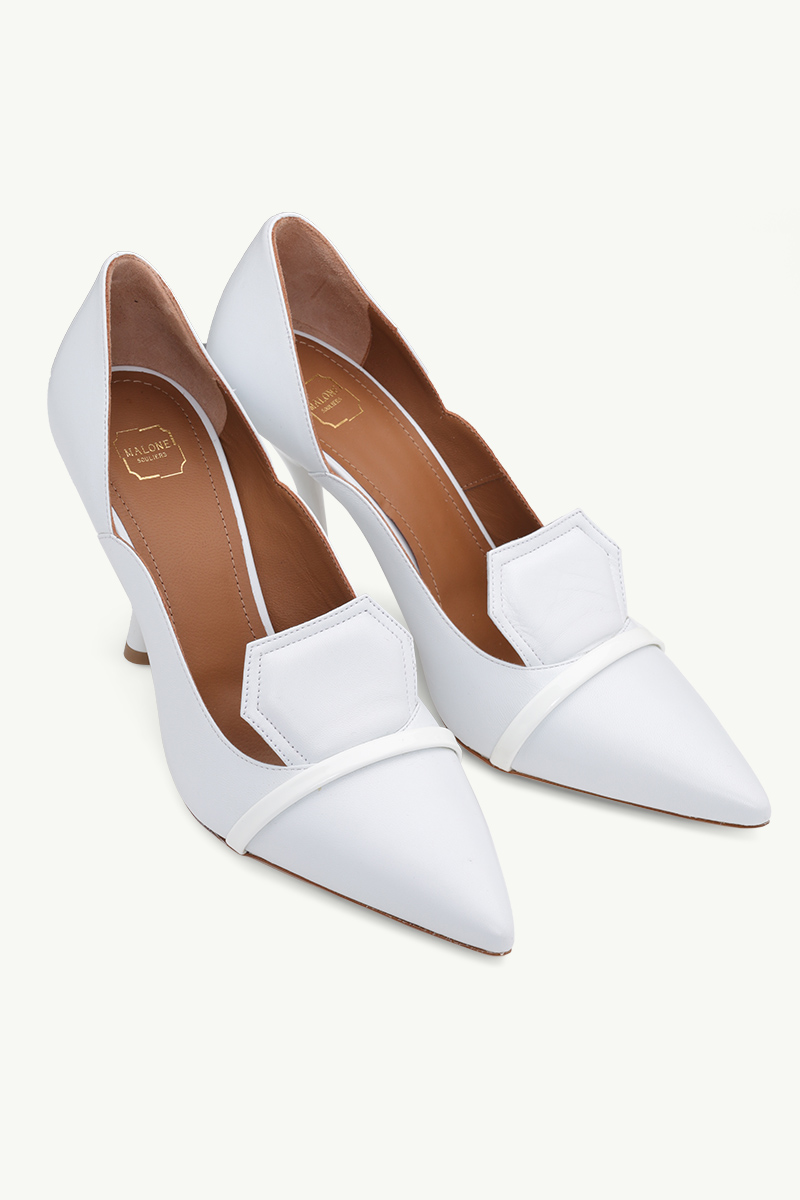 MALONE SOULIERS Thena Pumps 90mm in White/White 1