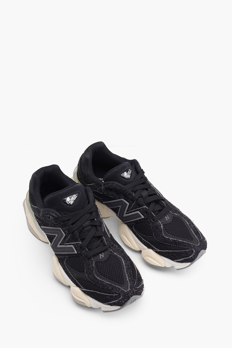 NEW BALANCE Men 9060 Sneakers in Black Hairy Suede 1