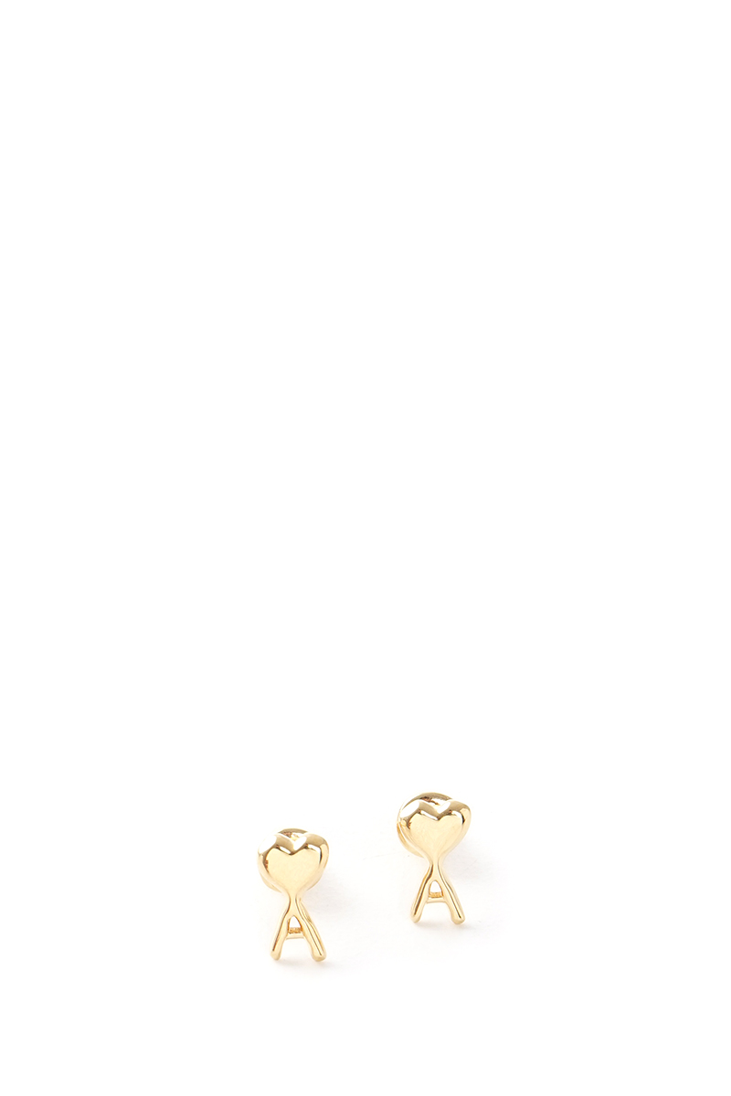AMI Ami De Coeur Hammered Earrings in Gold Brass 0