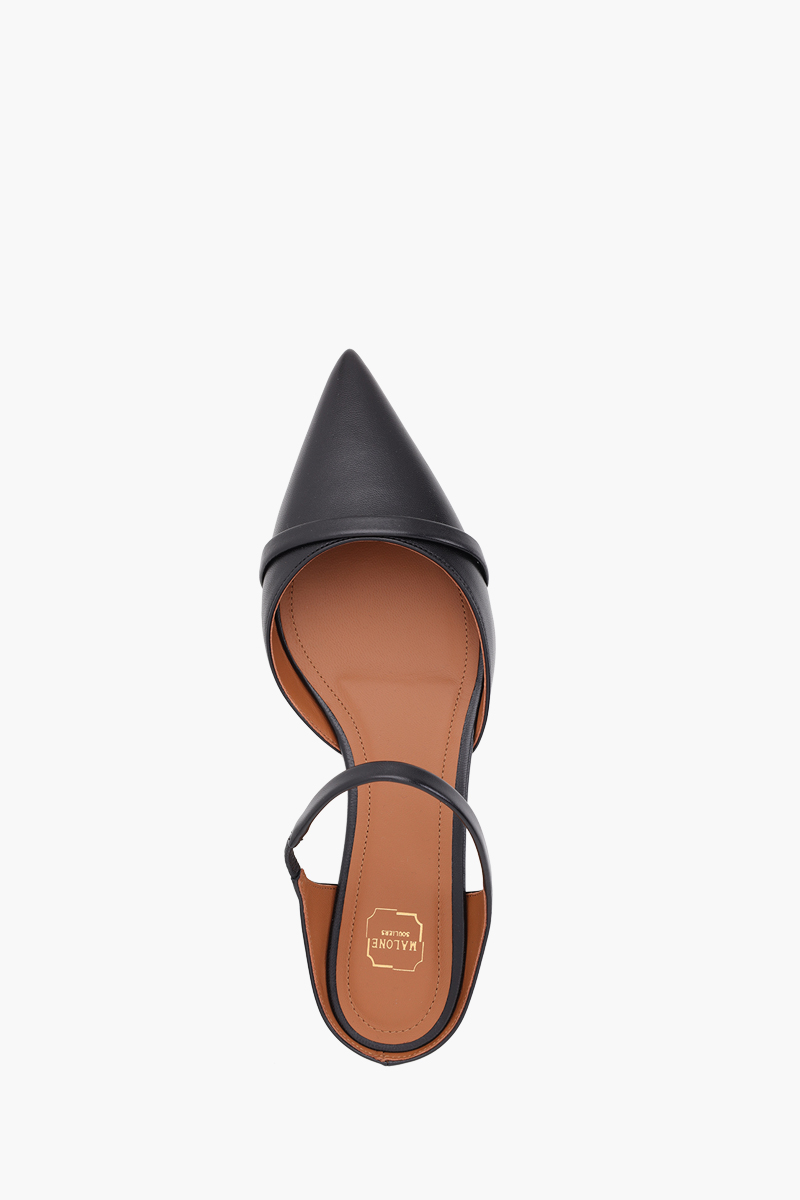 MALONE SOULIERS Uma Flat Mules in Black Nappa 3