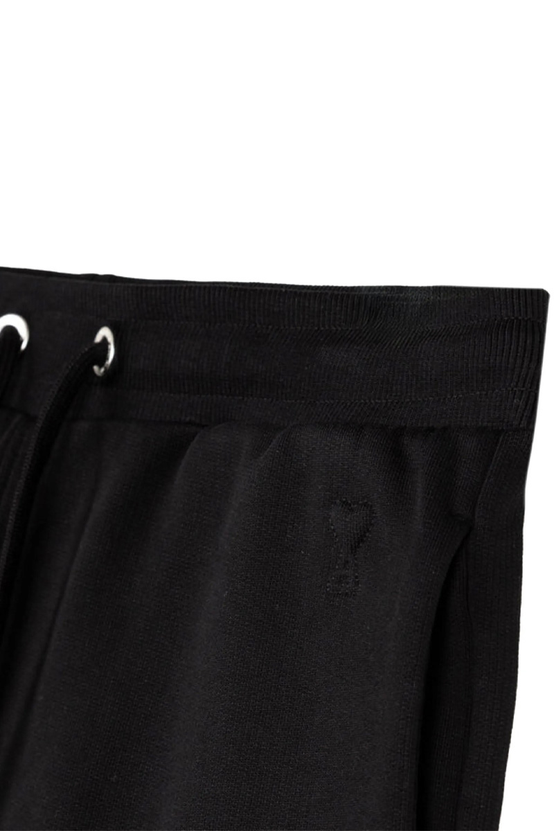 AMI Men Ami De Coeur Drawstring Track Pants in Black Cotton 2