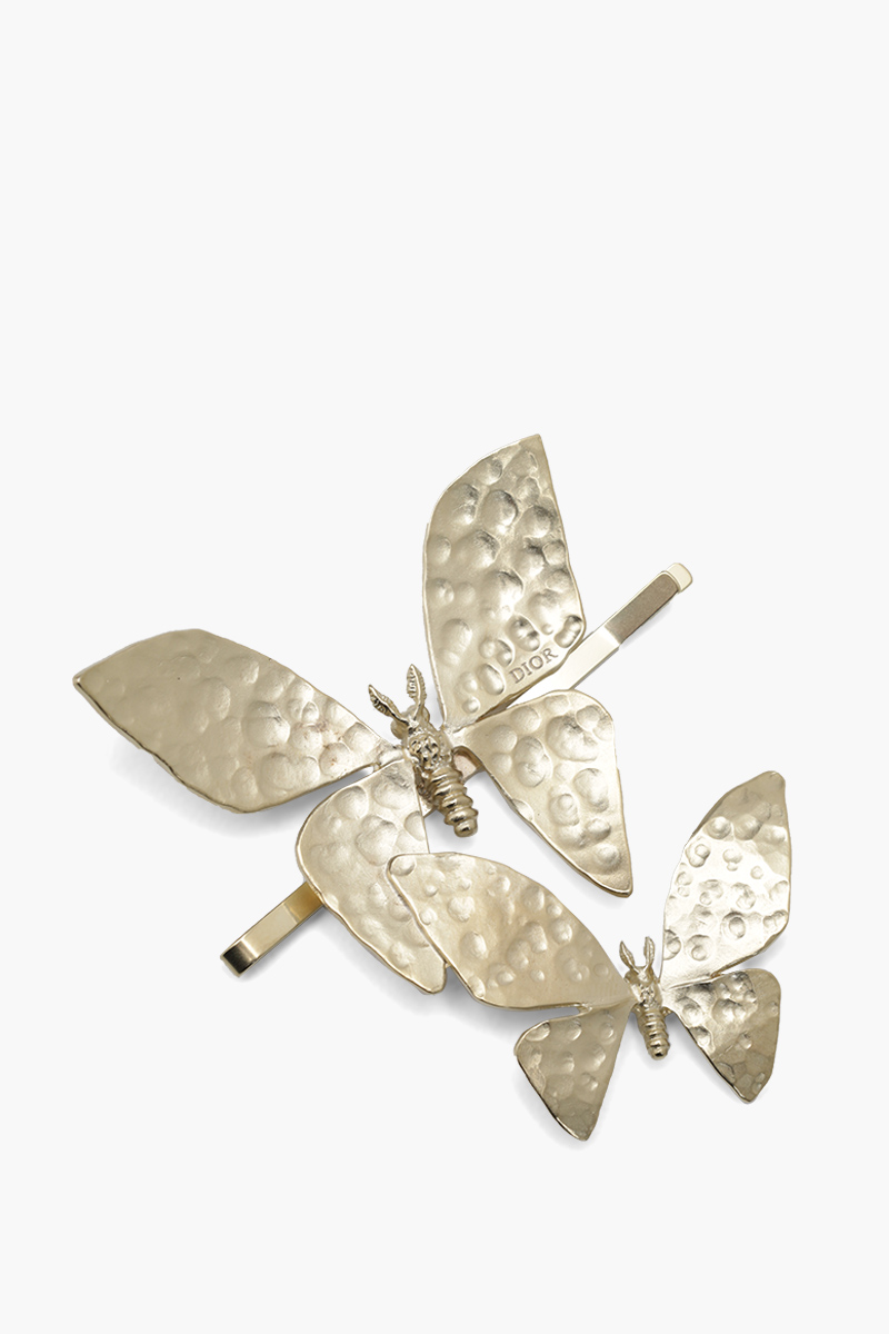 CHIRSTIAN DIOR Sea Garden Butterfly Hair Clip in Gold Metal 0
