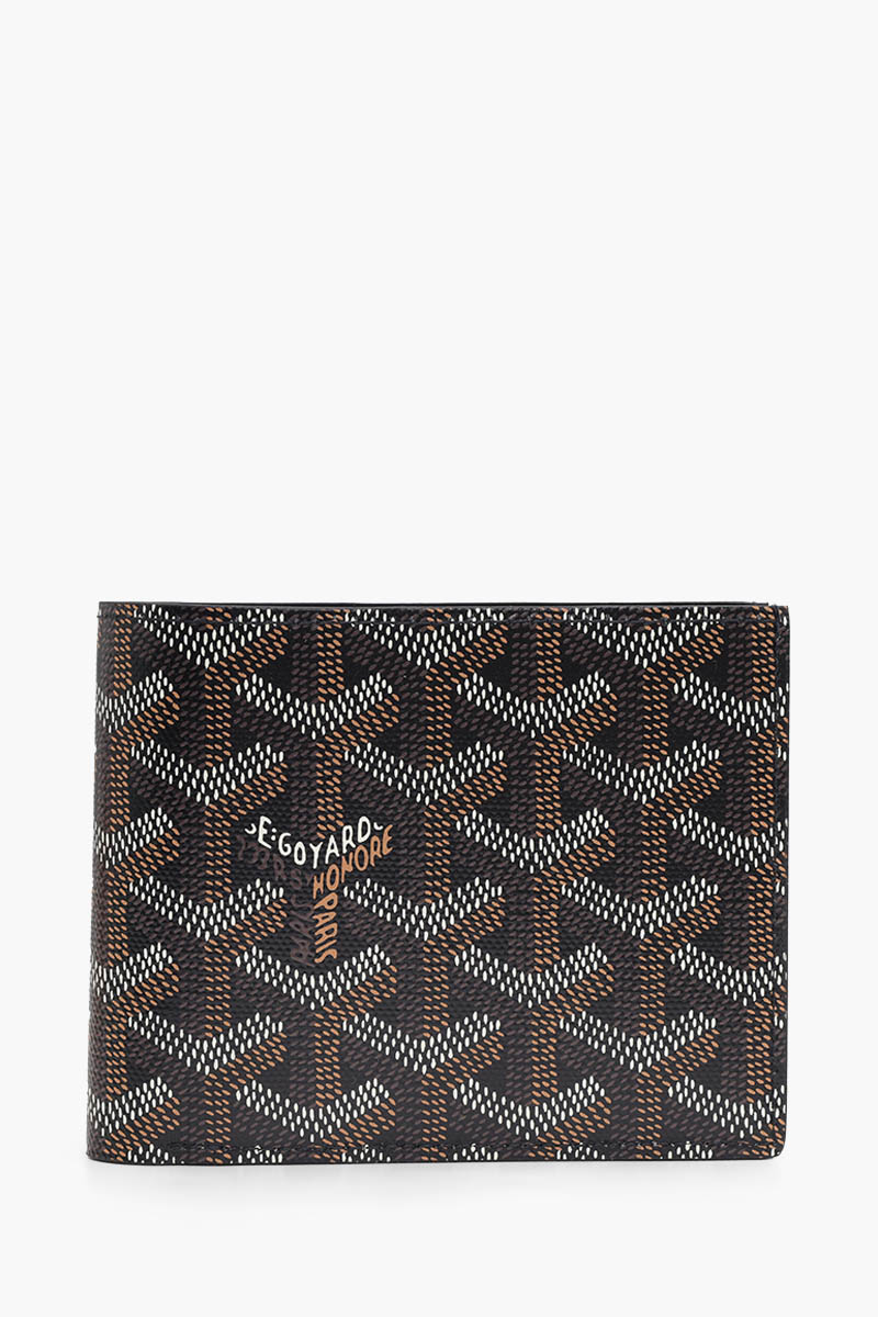 GOYARD Victoire PM Bi-Fold Wallet in Black Goyardine Canvas x Vauzelles Calfskin 0