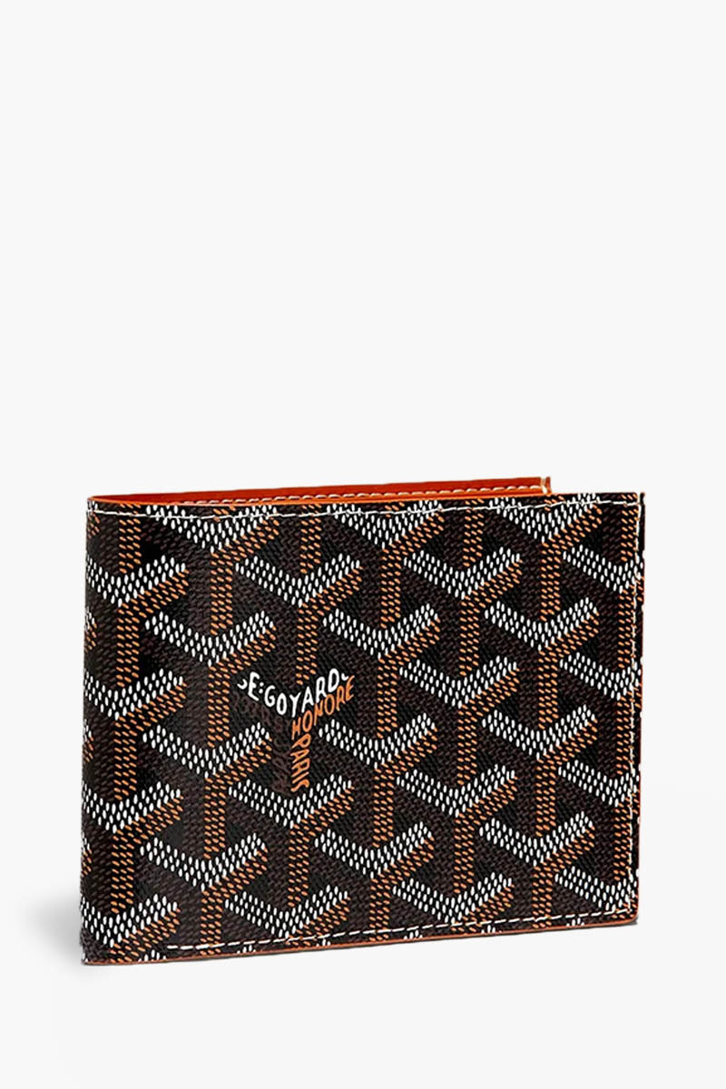 GOYARD Victoire PM Bi-Fold Wallet in Black/Tan Goyardine Canvas x Vauzelles Calfskin 0