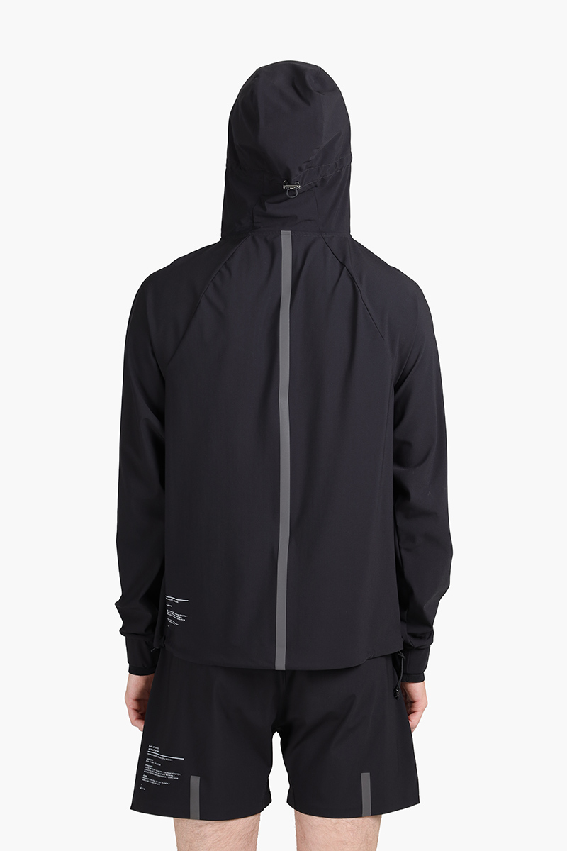 SIKI Water Repellent Windbreaker Pullover in Black with Hoodie 1