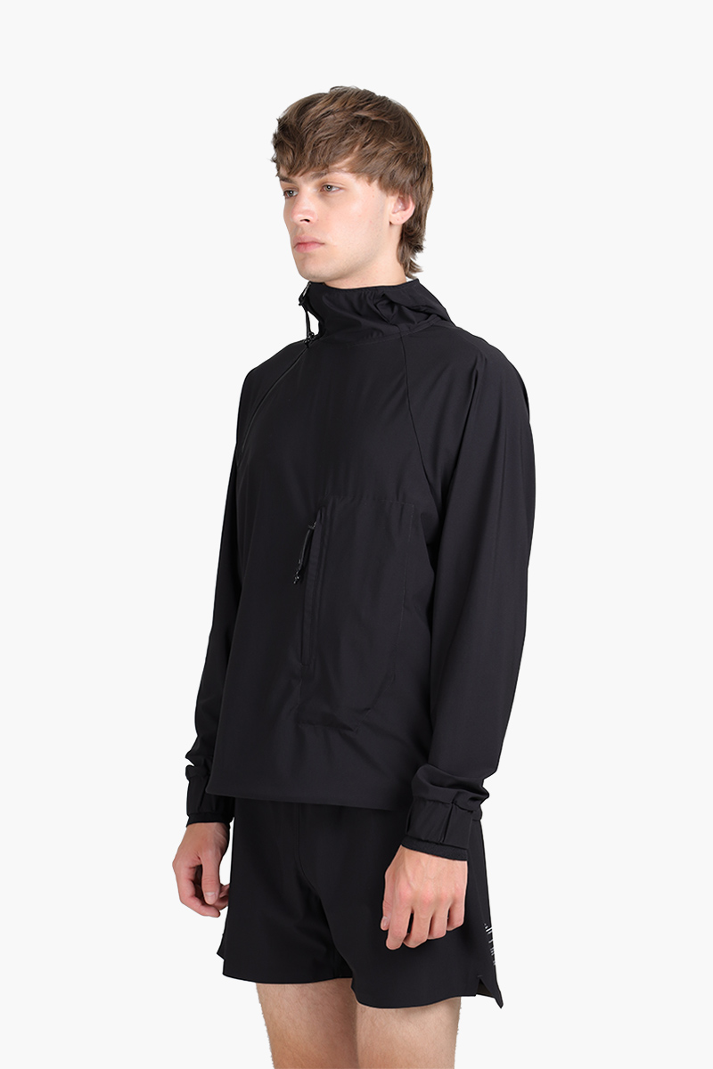 SIKI Water Repellent Windbreaker Pullover in Black with Hoodie 2