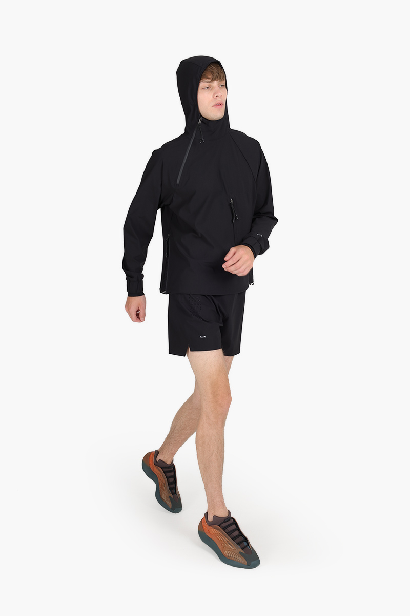 SIKI Water Repellent Windbreaker Pullover in Black with Hoodie 4