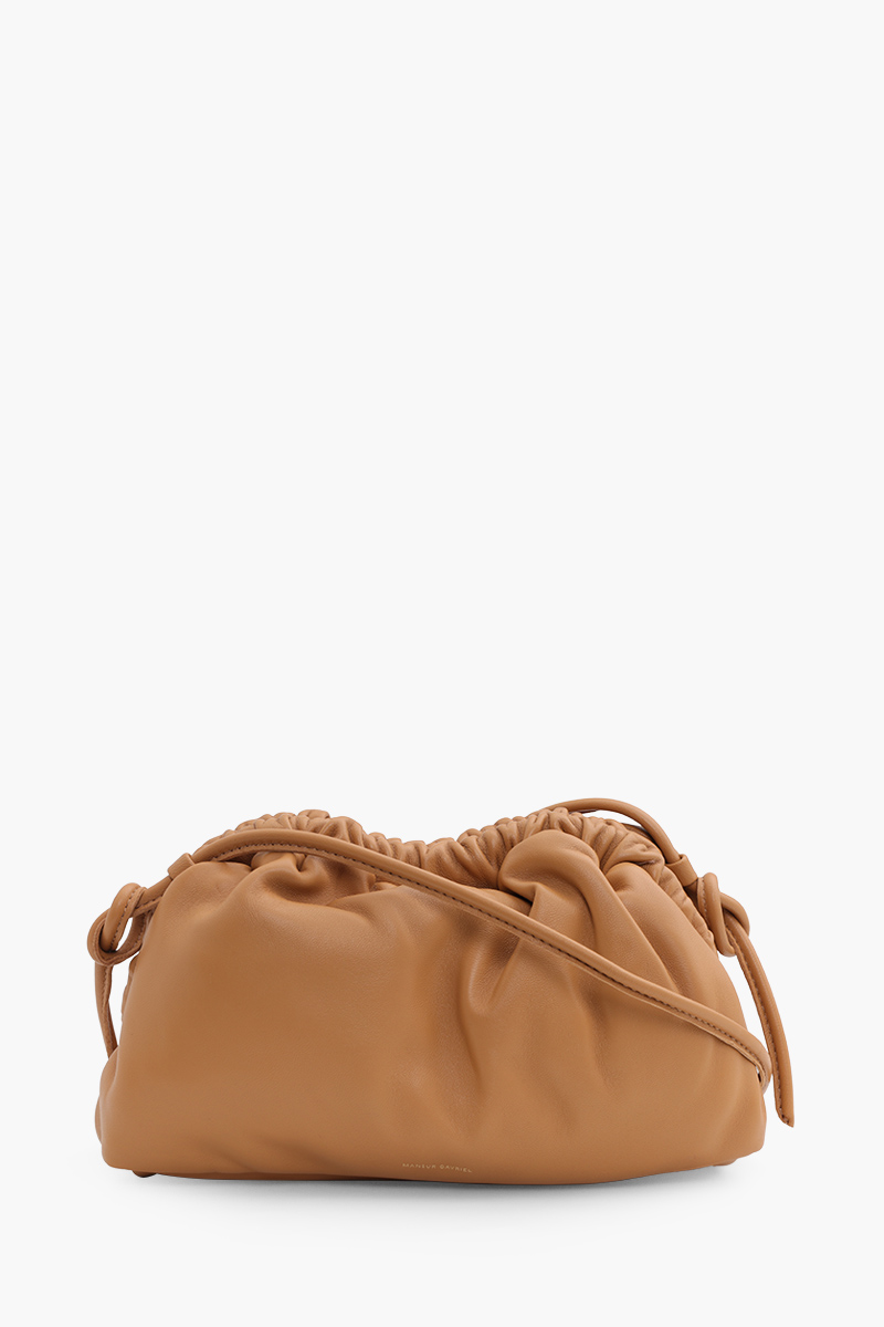 MANSUR GAVRIEL Mini Cloud Clutch in Caramel Supple Leather with Strap 0