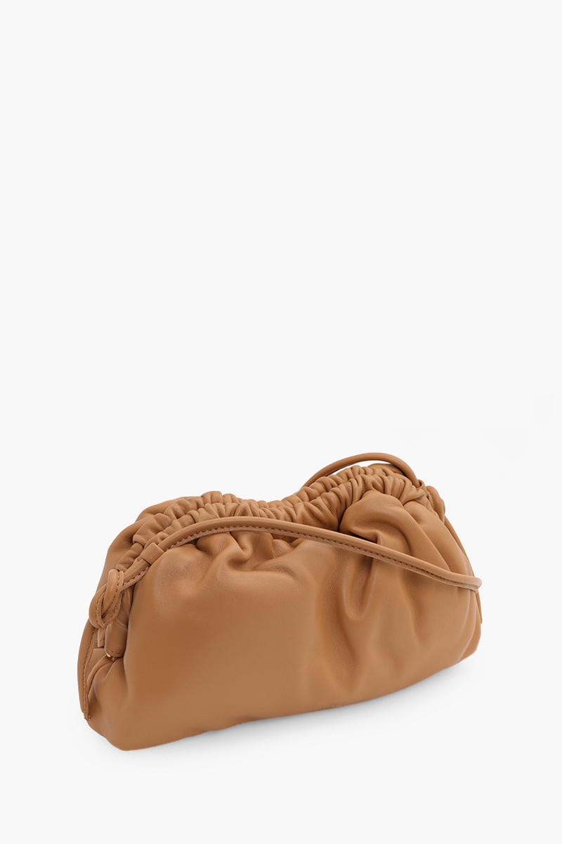 MANSUR GAVRIEL Mini Cloud Clutch in Caramel Supple Leather with Strap 2