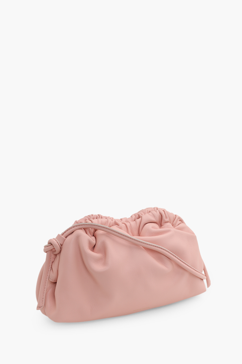 MANSUR GAVRIEL Mini Cloud Clutch in Dahlia Supple Leather with Strap 2