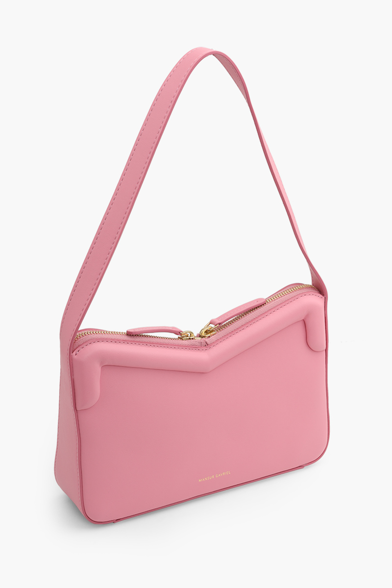 MANSUR GAVRIEL M Frame Double Zip Baguette Bag in Flamingo 2