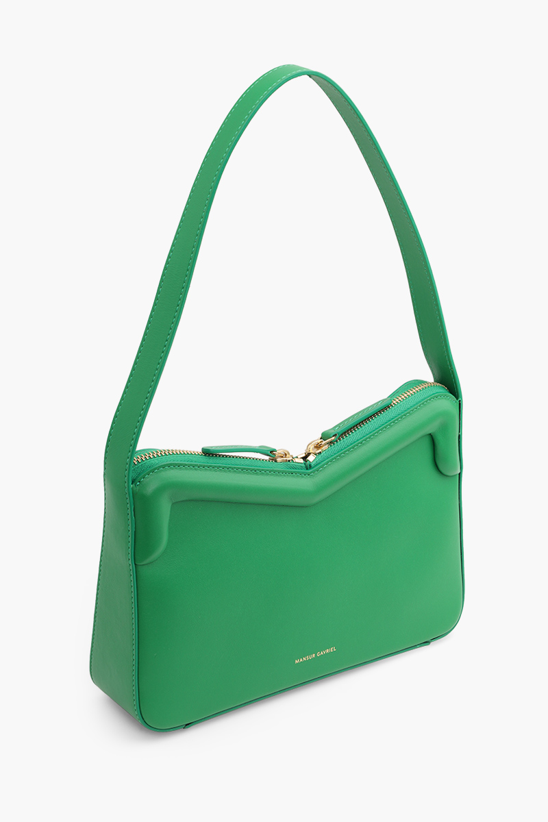 MANSUR GAVRIEL M Frame Double Zip Baguette Bag in Grass 2