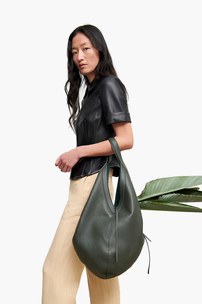 MANSUR GAVRIEL Soft M Hobo Tote Bag in Seaweed 4