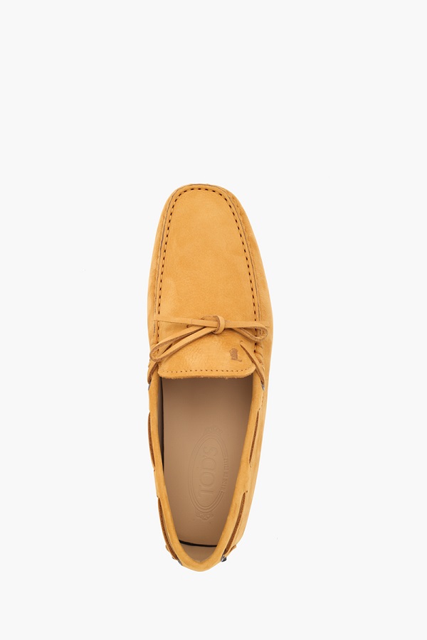 TOD'S Men Gommino Driving Shoes in Yellow Nubuck 3