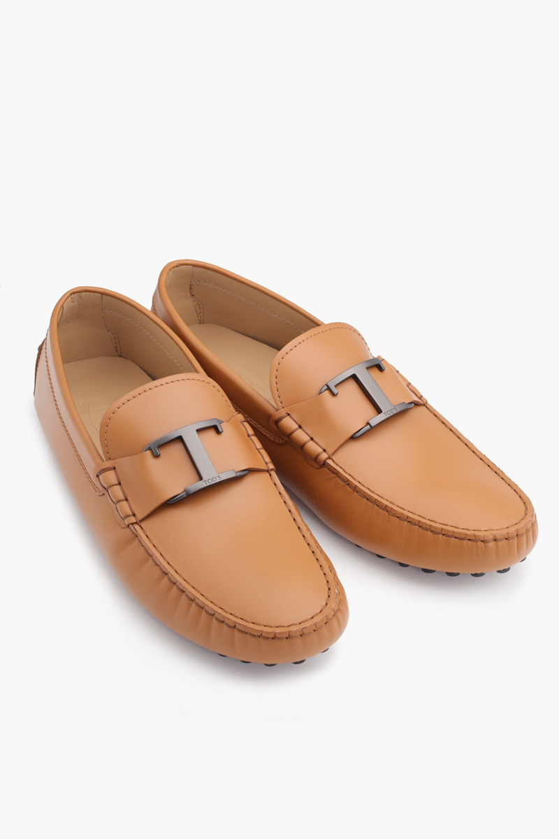 TOD'S Men T Timeless Gommino Driving Shoes in Camel Brown Smooth Leather 1