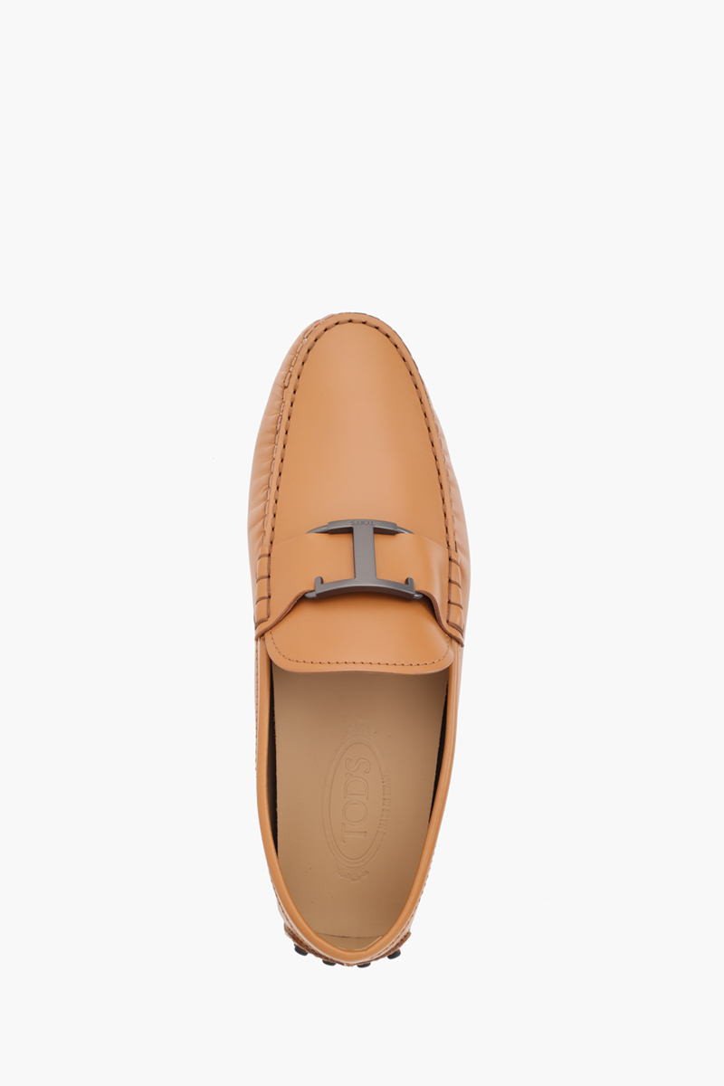 TOD'S Men T Timeless Gommino Driving Shoes in Camel Brown Smooth Leather 3