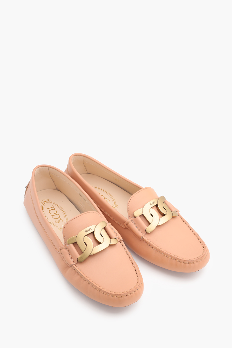 TOD'S Women Kate Gommino Driving Shoes in Pink Leather 1