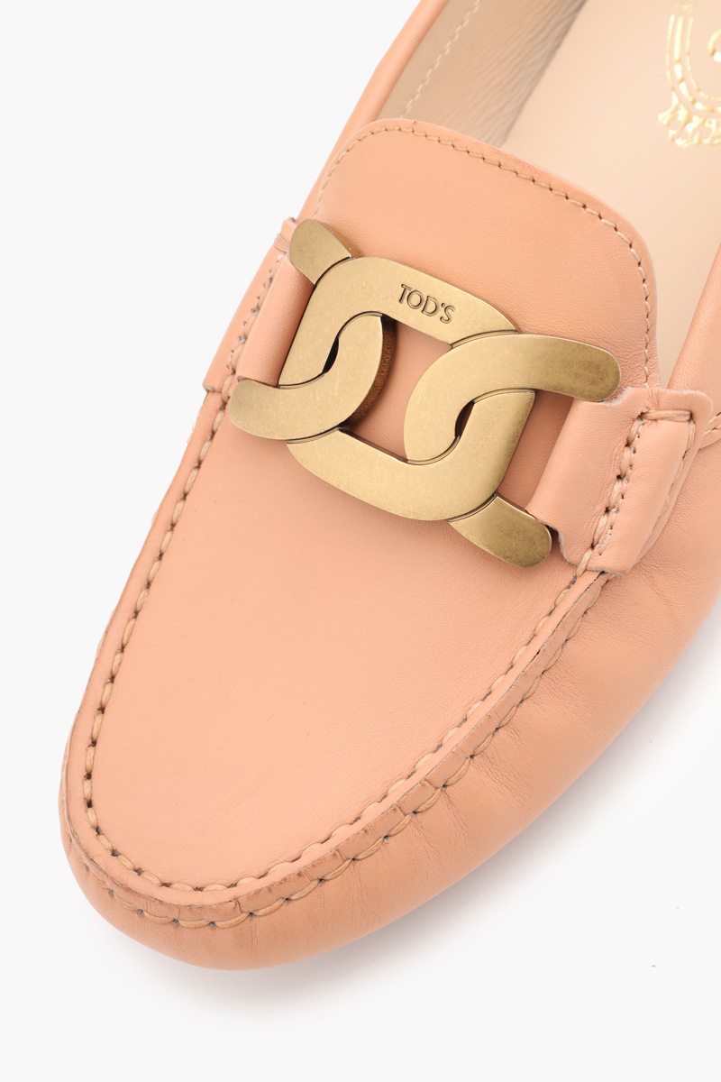 TOD'S Women Kate Gommino Driving Shoes in Pink Leather 4