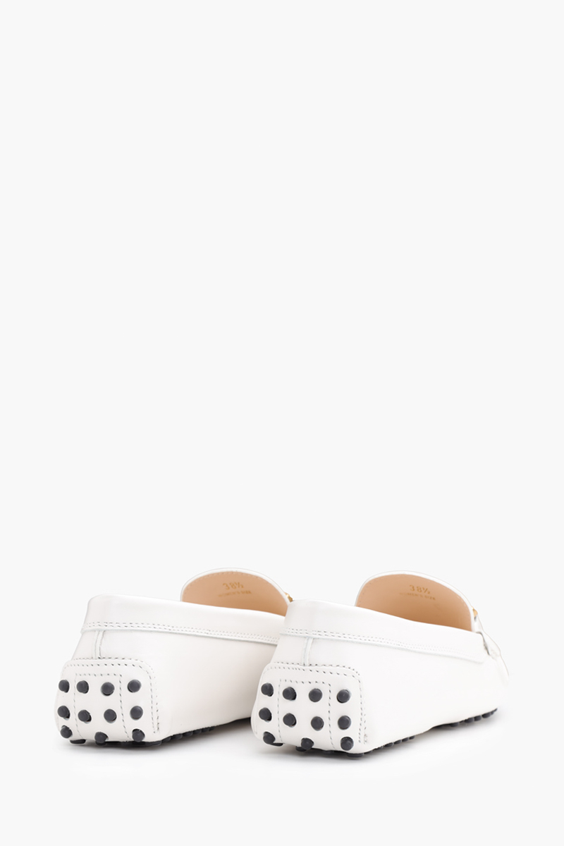 TOD'S Women Kate Gommino Driving Shoes in Off White Leather 2