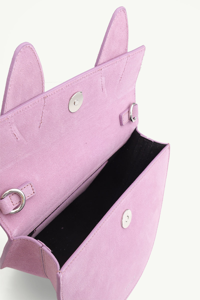 YUZEFI Pretzel Knotted Tote Bag in Orchid Suede 3